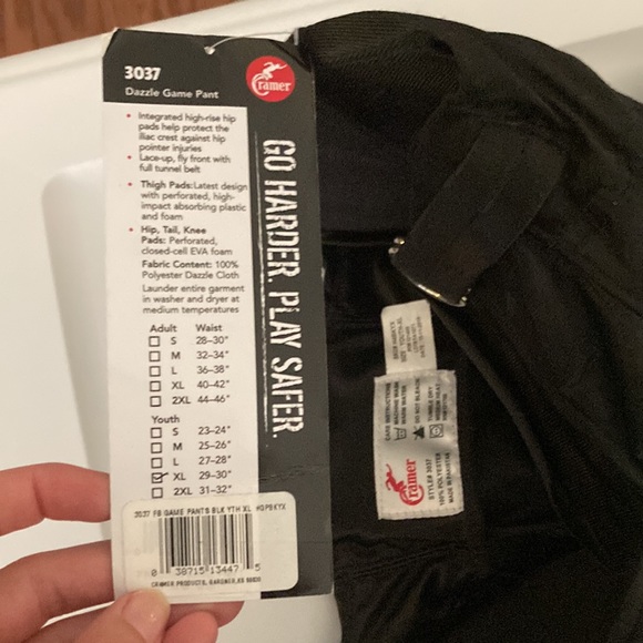 NWT XL Cramer Football youth game pants - Picture 2 of 6
